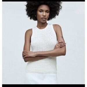 Madewell Crochet-Knit Crewneck Sweater Tank Womens Size S